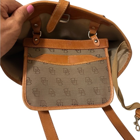Dooney & Bourke Monogrammed Canvas/Leather Shoulder Bucket
Bag Brown/Tan - Picture 11 of 16